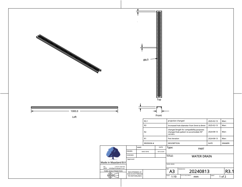 CAD Drawing Water Drain
