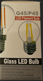 G45 P45 LED Filament Lamp 2watt 3 volt