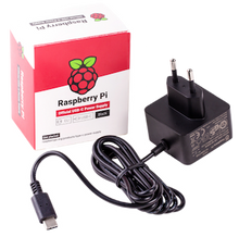 Raspberry Pi USB-C Power Supply Unit Black Front view