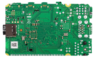 Raspberry Pi 4 Model B, 4GB DDR4 RAM, USB 3.0, PoE Enabled Bottom view