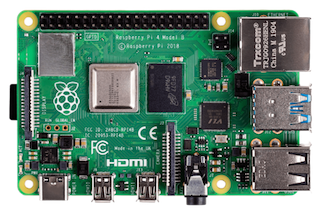 Raspberry Pi 4 Model B, 4GB DDR4 RAM, USB 3.0, PoE Enabled Top View