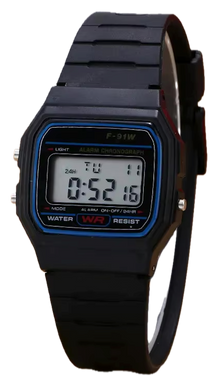 Casio F-91W Black Front View