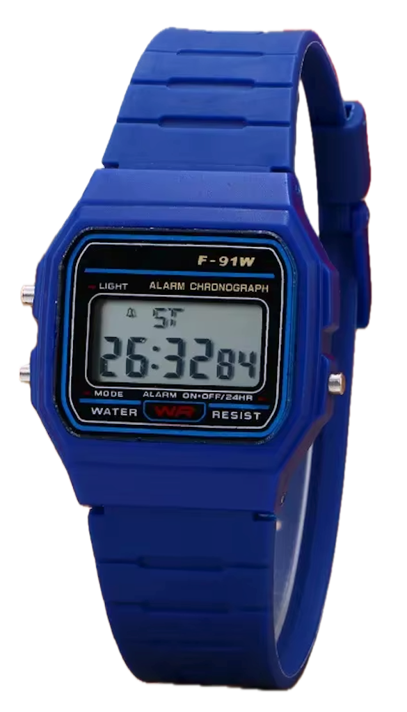 Casio F-91W Dark Blue Front View