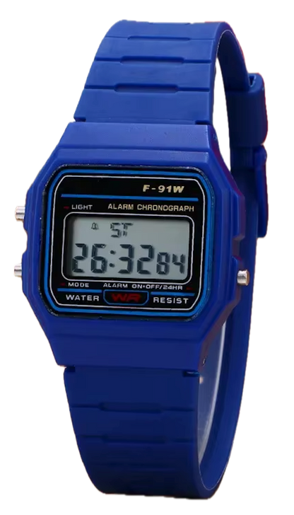 Casio F-91W Dark Blue Front View