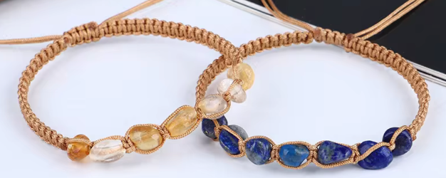 Oma Jannie's Geluksarmband in Citrine en Lapis Lazuli 