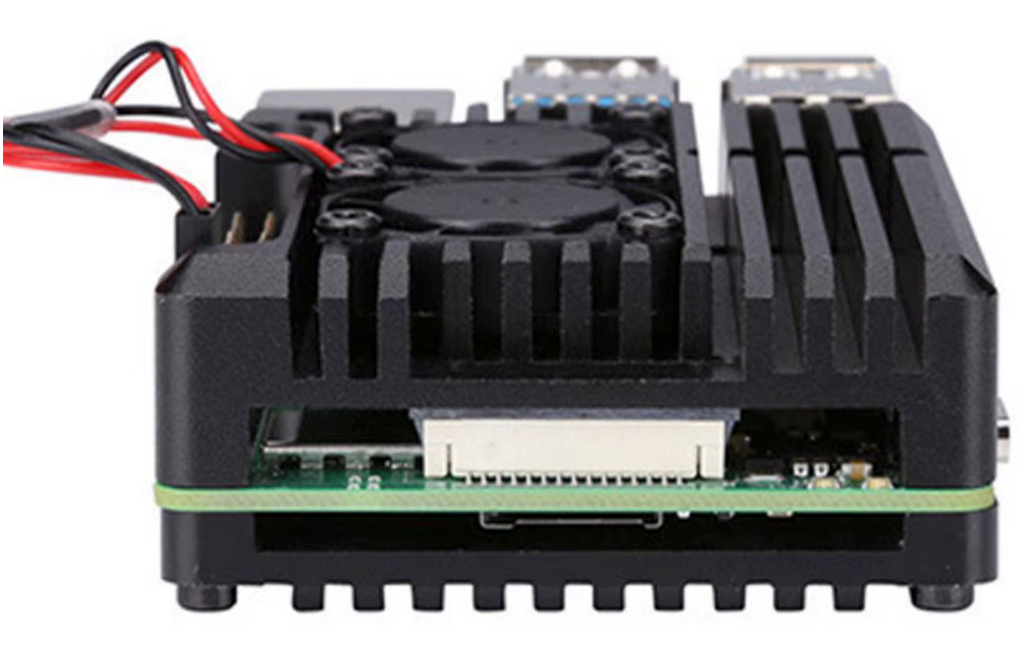 Raspberry Pi4b Aluminium Enclosure Double Fan back view
