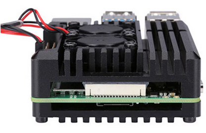 Raspberry Pi4b Aluminium Enclosure Double Fan back view