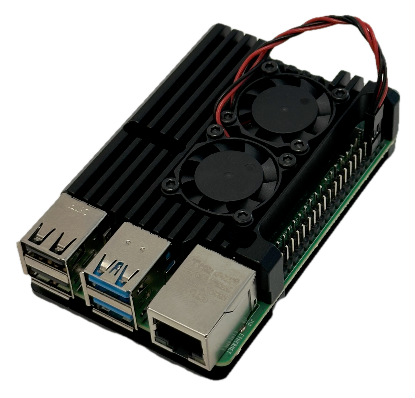 Raspberry Pi 4b Aluminium Behuizing met dubbele ventilator