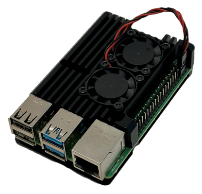 Raspberry Pi 4b Aluminium Behuizing met dubbele ventilator