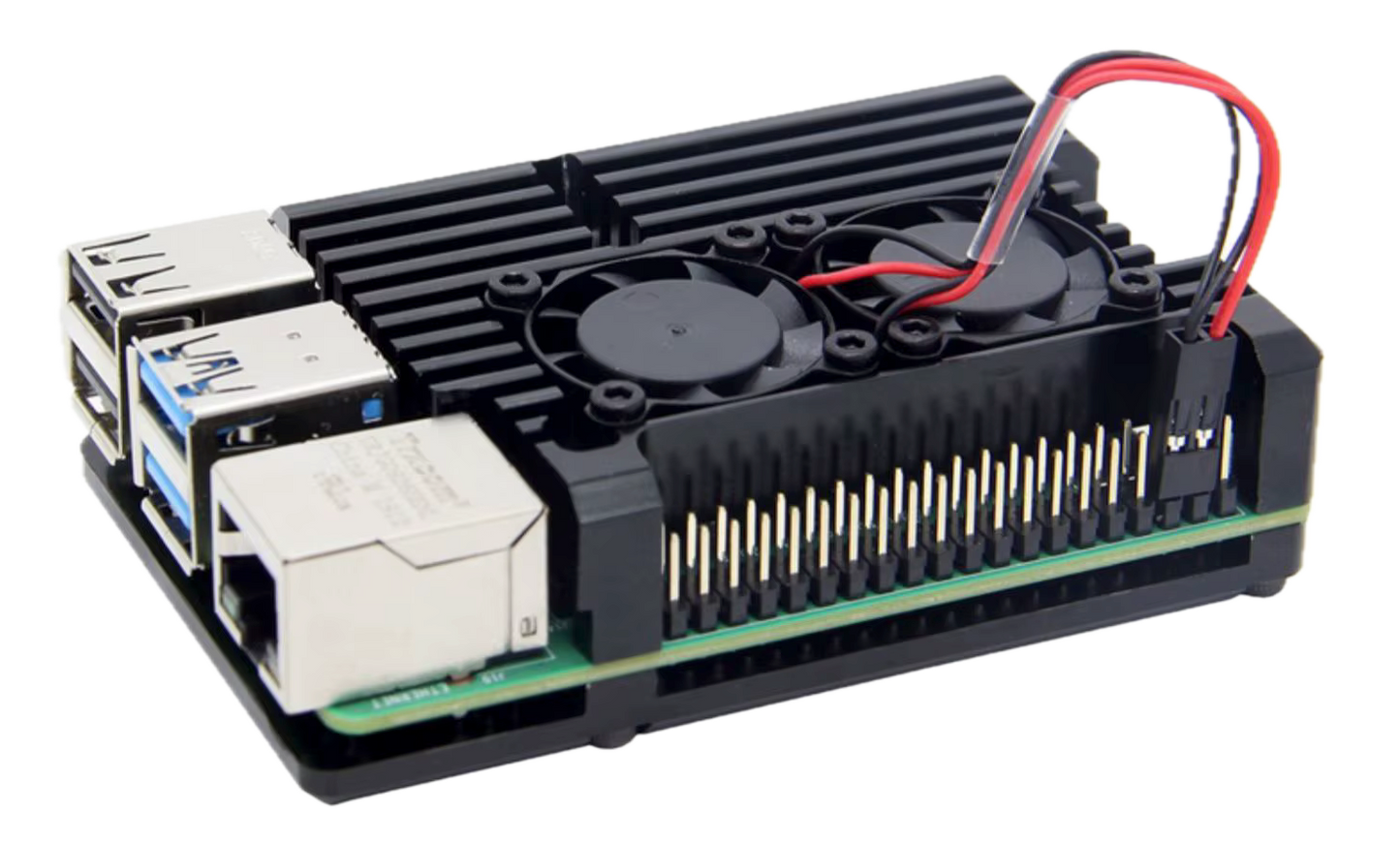 Raspberry Pi 4b Aluminium Behuizing met dubbele ventilator