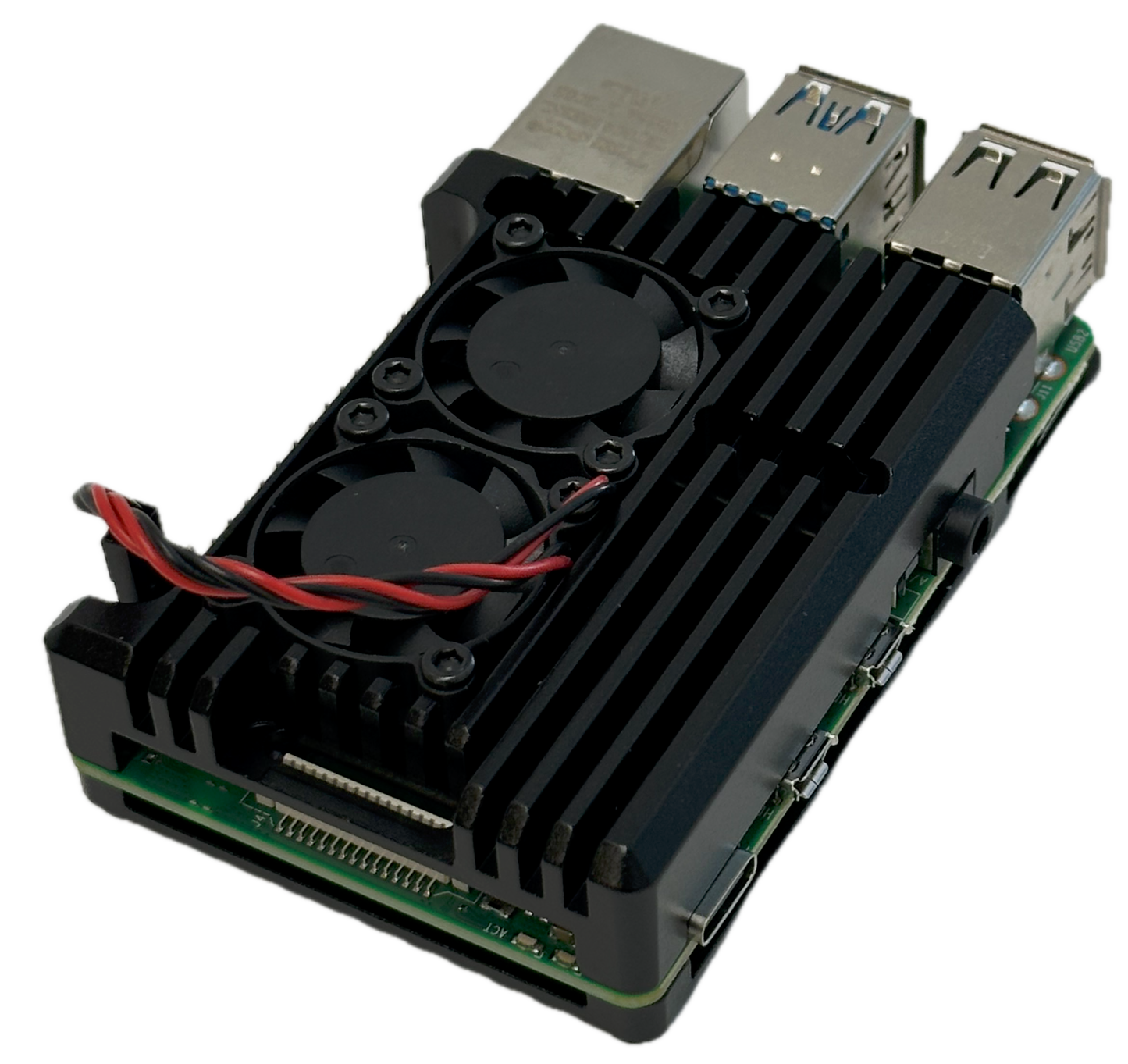 Raspberry Pi 4b Aluminium Behuizing met dubbele ventilator