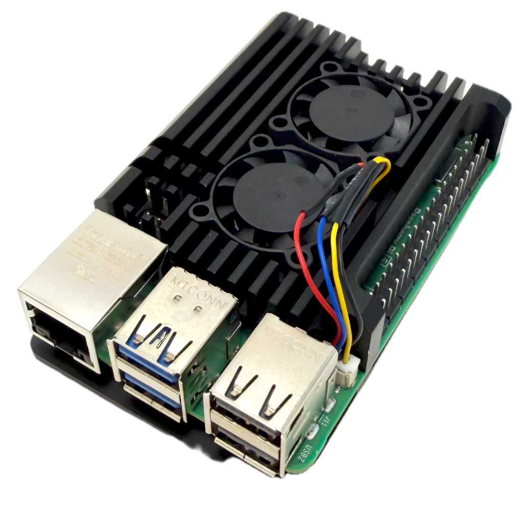 Raspberry Pi 5 Aluminium Behuizing met dubbele ventilator – vanLinden.com
