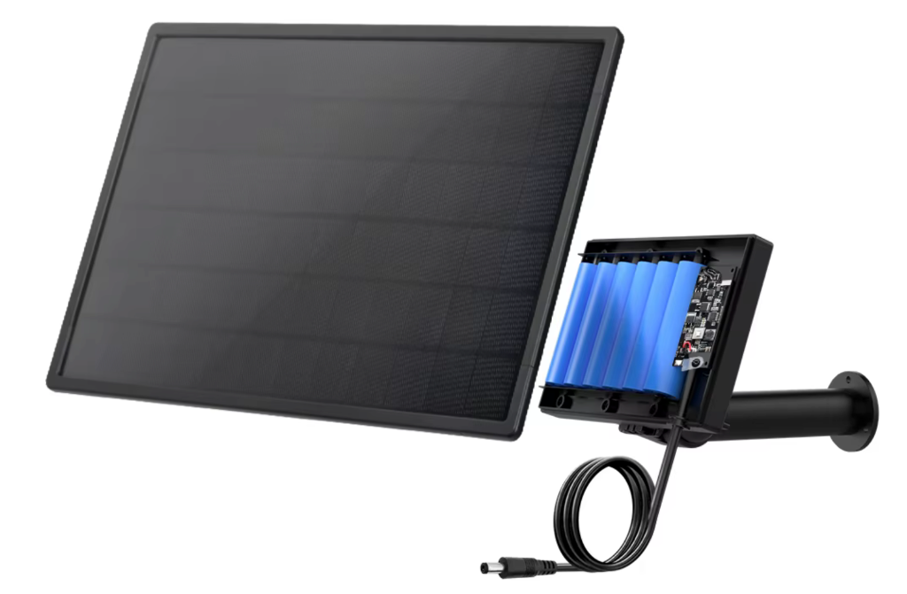 Zonnepaneel 12v 20Watt met ingebouwde accu Open aanzicht
