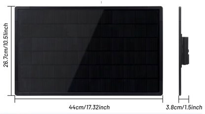 Zonnepaneel 12v 20Watt met ingebouwde accu maatvoering